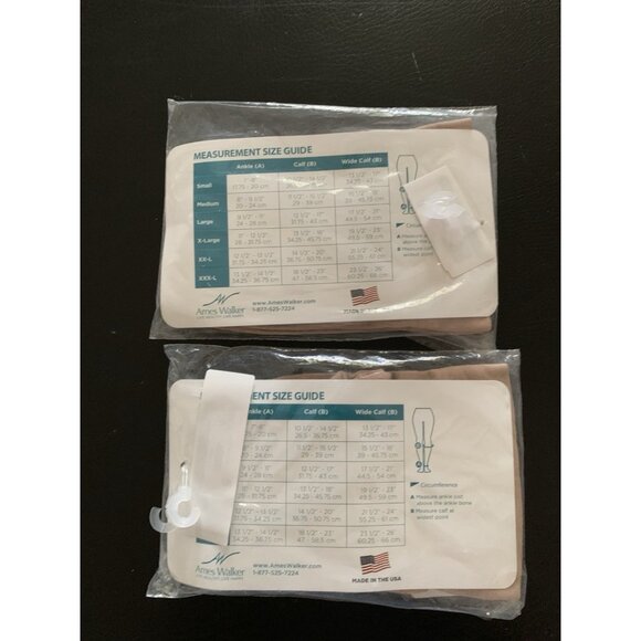 Ames Walker Medical Support Closed Toe Knee Highs 20-30 mmHg Large Beige 2 Pair - Picture 4 of 4